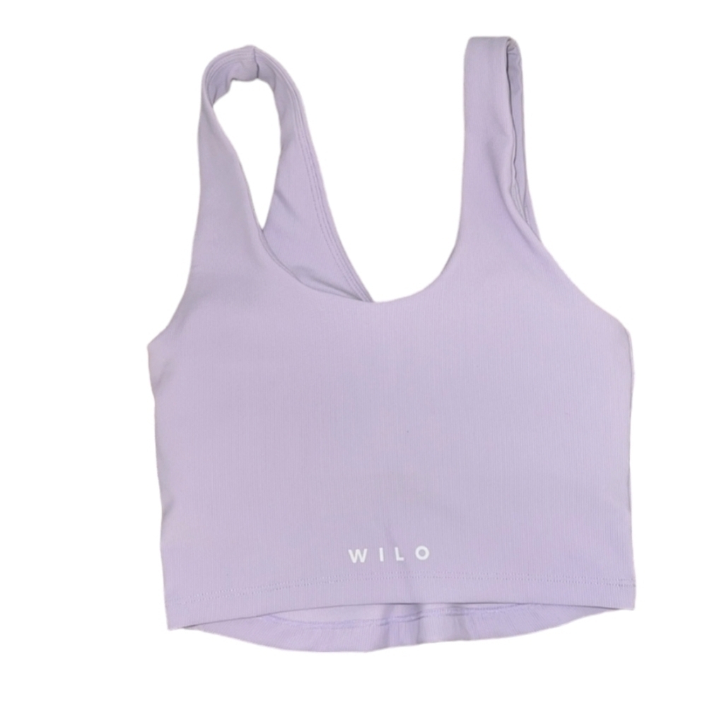 Wilo The Label Ruched Bra and Ribbed Leggings Set Lilac NEW - Picture 5 of 8